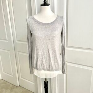 Express Gray Open Back Sweater with Sheer Layered Tank Size Medium